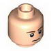 Minifig Head Dual Sided Brown Eyebrows, White Pupils, Chin Dimple, Determined / Closed Eyes Print [Han Solo 9516] [Hollow Stud]