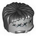 Minifig Head Top - Frankenstein Monster with Black Hair and Stitches Print