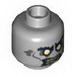 Minifig Head Alien with White Eyes and Yellowed Teeth with One Missing Tooth Print (Zombie Driver) [Hollow Stud]