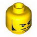 Minifig Head Male Sideburns, Moustache, Wrinkles and Smirk Print (Rodney Rathbone) [Hollow Stud]