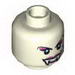 Minifig Head Dual Sided Fangs, Black Eyes, Arched Eyebrows, Mouth Closed / Mouth Open Print (Lady Vampyre) [Hollow Stud]