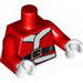 Torso Santa Jacket with Fur and Black Belt Print / Red Arms / White Hands