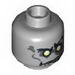 Minifig Head Alien with White Eyes and Yellowed Teeth, Angry Print (Zombie Groom) [Hollow Stud]