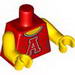 Torso Female Red Top with Scoop Neck and Red 'A' Print / Yellow Arms / Yellow Hands