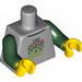 Torso Stylized Digital Minifig Head Print / Dark Green Arms / Yellow Hands