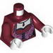 Torso Monster Fighters Female Corset with Lavender Trim and Dark Red Pendant Print / Dark Red Arms / White Hands