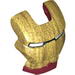 Minifig Visor Top Hinge with Gold Face Shield and White Eyes Print