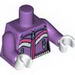 Torso Female Zipper, 2 Zipper Pockets and Pink and White Stripes Print / Medium Lavender Arms / White Hands