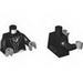 Torso Tailcoat and Vest Formal, White Shirt and Gray Bow Tie Print / Black Arms / Light Bluish Gray Hands