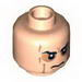 Minifig Head Dual Sided Black Eyebrows, Cheek Lines and Scars, Determined / Angry with Sunken Eyes Print (SW Anakin Sith) [Hollow Stud]