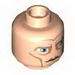 Minifig Head Male Large Blue Eyes, Cheek Lines and High Brow Print (SW Clone Wars Pre Vizsla) [Hollow Stud]