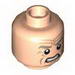Minifig Head Dual Sided Male, Wrinkles and Clenched Teeth, Sunken Yellow Eyes / Black Eyes with White Pupils Print (SW Palpatine) [Hollow Stud]