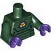 Torso Armor with Yellow and Dark Purple Chest Print / Dark Green Arms / Dark Purple Hands