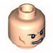Minifig Head Male Black Angry Eyebrows, Bared Teeth and Cheek Lines Print (Lex) [Hollow Stud]