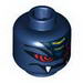 Minifig Head Alien with Red Snake Eyes and Mouth with Fangs Print [Hollow Stud]
