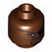 Minifig Head Male Eyepatch, Black Goatee and Cheek Lines Print (Nick Fury) [Hollow Stud]