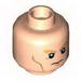 Minifig Head Dual Sided Bushy Orange Eyebrows, Cheek Lines, Frown / Angry Print [76000] [Blocked Open Stud]