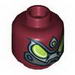 Minifig Head Alien with Large Lime Eyes and Metal Jaw Print [Hollow Stud]