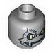 Minifig Head Alien with Metal Mask and Yellow Eyes Print [Hollow Stud]