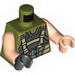 Torso Batman Body Armor with Suspenders Print / Light Flesh Arms / Black Hand Right / Light Flesh Hand Left