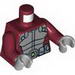 Torso Spider-Man Body Armor with Silver Belt Print / Dark Red Arms / Light Bluish Gray Hands