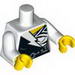 Torso Metallic Silver Medallion with Dollar Sign Print / Yellow Arms / Yellow Hands