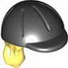 Minifig Hair - Friends Long with Ponytail, Side Bangs and Black Horse Riding Helmet