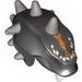 Minifig Head Modified Snake with Silver Horns and Orange Scales Print (Skalidor)
