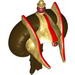 Minifig Hair - Bun with Braid and Gold Hood with Royal Insignia Print