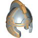 Minifig Helmet - Rohan Style with Cheek Protection, Horsehead Comb and Eomer Print