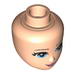 Minifig Head Modified Friends with Light Blue Eyes, Pink Lips and Open Mouth Print
