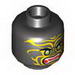 Minifig Head Green Eyes and Yellow Face Markings Print [Hollow Stud]