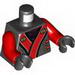 Torso Ninjago Robe with Red and Gold Sash Print / Red Arms / Black Hands