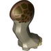 Dino Leg Small (Front) Triceratops with Pin, Tan Nails and Reddish Brown and Dark Brown Print - Right