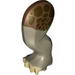 Dino Leg Large (Rear) Triceratops with Pin, Tan Nails and Reddish Brown and Dark Brown Print - Left