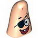 Minifig Head Modified Patrick with Eyepatch Print