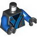 Torso Ninjago Robe - Blue/Silver Sash Print / Blue Arms / Black Hands