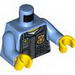 Torso Police Shirt with Dark Bluish Gray Vest, Radio and White Undershirt Print / Medium Blue Arms / Yellow Hands