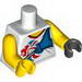 Torso V Neck Shirt with Team GB Logo and Blue Bow Holder Print / Yellow Arms / Yellow Hand Right / Black Hand Left