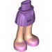 Friends Hips and Pleated Medium Lavender Skirt, Light Flesh Legs and Bright Pink Shoes Print