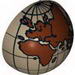 Hemisphere 2 x 2 with Cutout with Europe, Africa, Asia, Australia Globe Print
