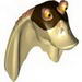 Minifig Head Modified Gungan Type 2 with Flesh Top and Dark Brown Mask Print