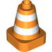 Duplo Cone 2 x 2 Square Base with White Reflective Safety Stripes Print