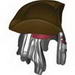 Minifig Hair with Hat, Dreadlocks with Beads, Dark Red Bandana Print and Tricorne