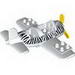 Duplo Airplane Small with Rear Cargo Bay, Light Bluish Gray Wheels Assembly and Zebra Stripes Print