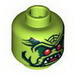 Minifig Head Alien with Red Eyes, Open Mouth with Pointed Teeth Print [Blocked Open Stud]