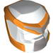 Minifig Helmet Space with Open Visor Small and Orange and Silver Markings Print