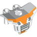 Minifig Armor Space with Square Shoulder Protection with Silver Grille and Orange Markings Print