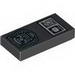 Tile 1 x 2 with Silver Police Badge with '2101' and ID Print