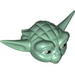 Набор LEGO Minifig Head Modified - Yoda Straight Ears with Large Eyes and White Hair Print, Sand Green